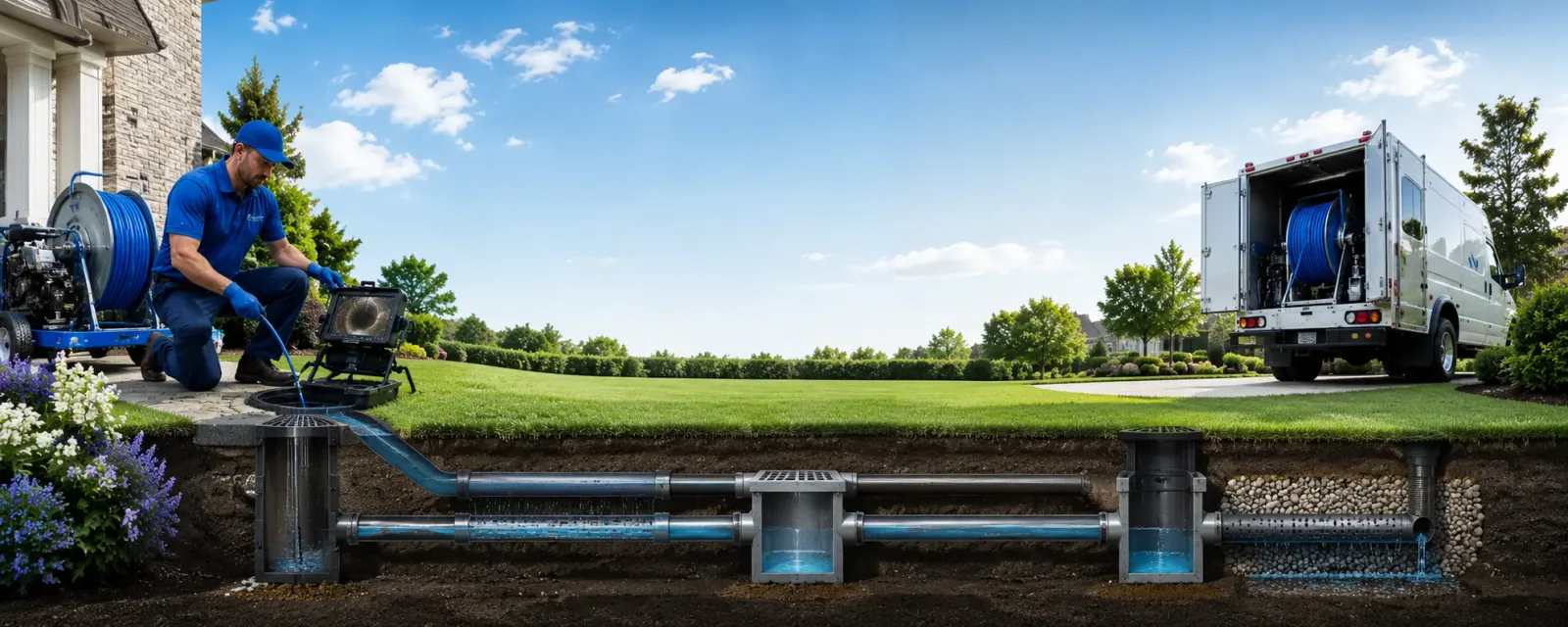 Outdoor drain cleaning information for North Carrollton, MS